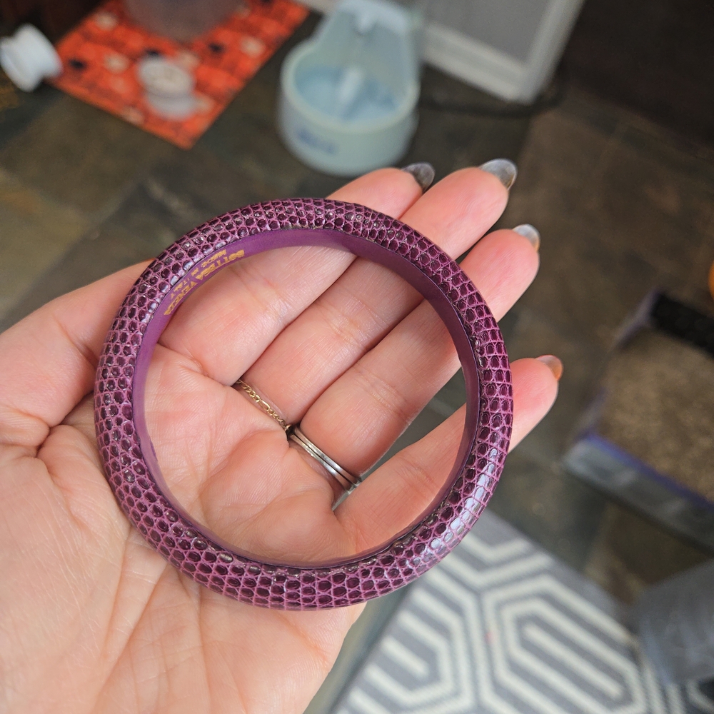 Bottega Vanetta Purple Python Bangle Bracelet - image 6